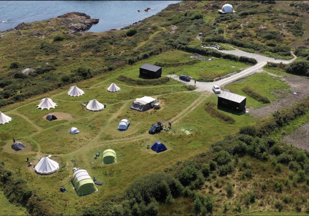 Goleen Harbour Camping pitch cyclist/walker & tent